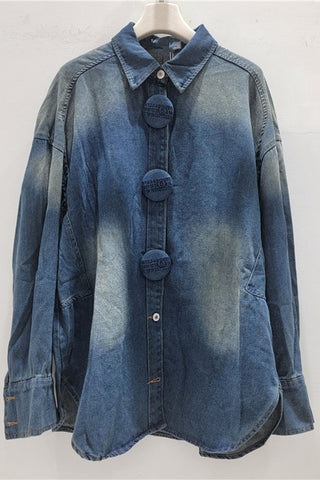 Round Button Long Sleeve Shirt