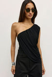 One-Shoulder Draped Tank Top