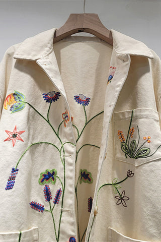 Floral Accent Pocket Jacket