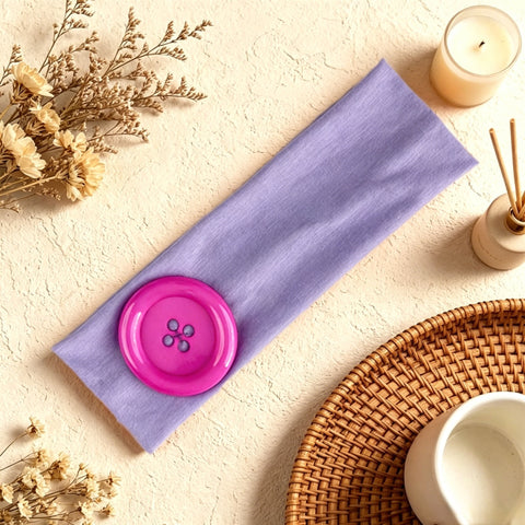 Large Button Detail Elastic Headband