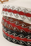 Studded Rhinestone Buckle Belt