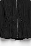 High-Collar Drawstring Waist Zip-Up Jacket