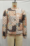 Patchwork Floral Quilted Button-Front Coat