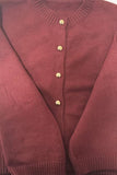Button Crew Neck Knit Cardigan