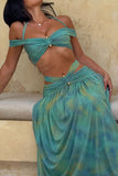 Tie-Front Cutout Strap Skirt Set