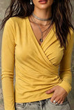 Long Sleeve V-Neck Wrap Front T-Shirt