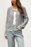 Pointelle Knit Button-Front Cardigan