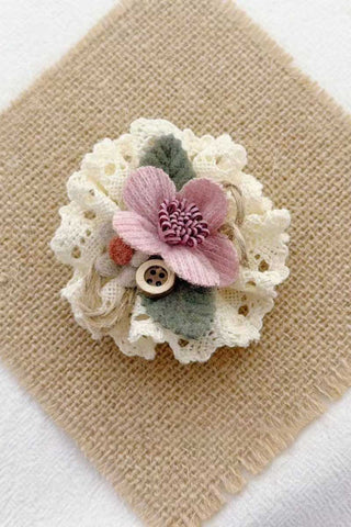 Floral Lace Ruffle Hair Clip