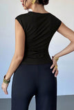 Asymmetrical Tank with Gold Detail
