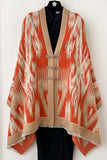 Print Toggle Front Cape Cardigan