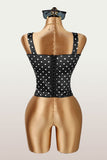 Polka Dot Sweetheart Neck Corset Tank