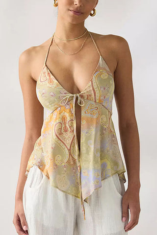 Tie-Front Halter Camisole