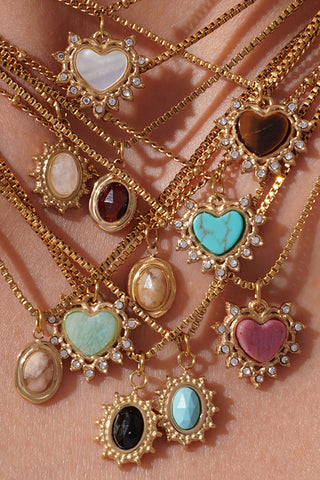 Tone Heart Pendant Necklace
