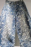 Leopard Print Wide Leg Jeans