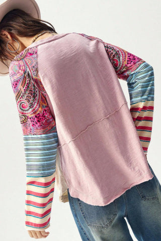 Patchwork Long Sleeve Top