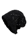 Floral Crochet Slouchy Beanie Hat