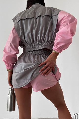 Colorblock Zip-Up Mini Activewear Set