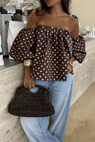 Off-Shoulder Polka Dot Top