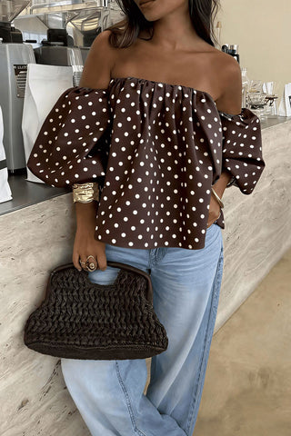 Off-Shoulder Polka Dot Top