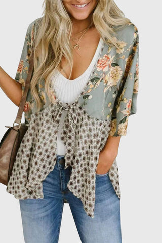 Floral Tie-Front Blouse