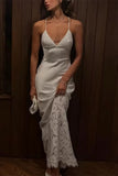 Lace-Accented Evening Gown