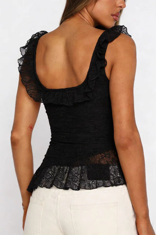 Lace-Up Asymmetrical Tank Top