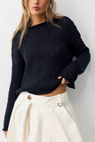 Knit Crew Neck Crop Sweater