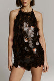 Sequin Halter Sleeveless Mini Dress