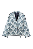 Paisley Print Puff Sleeve Open Front Kimono