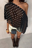 Asymmetrical Polka Dot Cover-Up