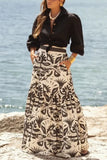 Striped Maxi Skirt with Tiered Design