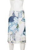 Artistic Print Midi Skirt