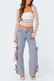 Side Tie Cargo Baggy Jeans