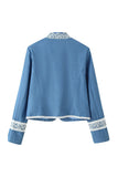 Lace Trim Double-Breasted Jacket