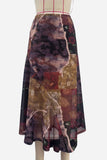 Floral Patchwork Wrap Midi Skirt