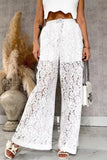 Lace Wide-Leg Casual Pants