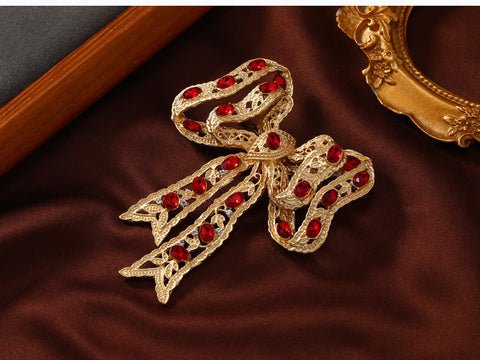 Crystal Bow Brooch