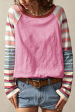 Contrast-Striped Long Sleeve Top