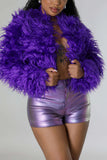 Fuzzy Open-Front Long Sleeve Jacket