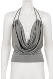 Draped Halter Neck Tank Top