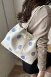 Polka Dot Buckle Strap Tote Bag