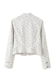 Polka Dot Zip-Front Jacket