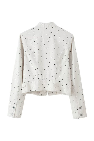 Polka Dot Zip-Front Jacket