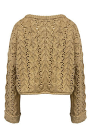 Cable Knit V-Neck Button Front Cardigan