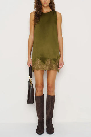 Sleeveless Lace Hem Casual Dress