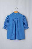 Ruffled Puff Sleeve Button Blouse