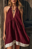 Halter Neck Contrast Hem Dress