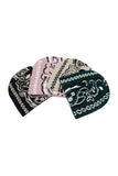 Paisley Print Knit Beanie Hat