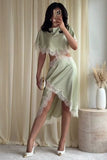 Lace-Trim Asymmetric Casual Dress