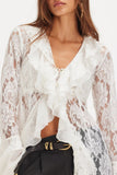 Floral Lace Long Sleeve Maxi Dress